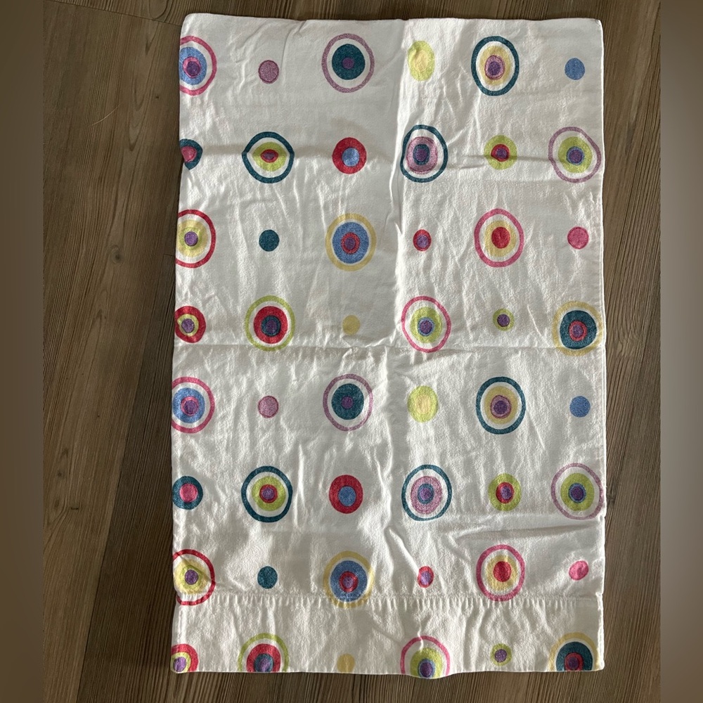 Garnet Hill Queen Duvet and Pillowcase Multicolor Polka Dot Cotton Fabric